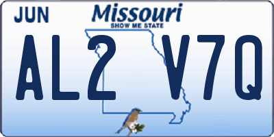 MO license plate AL2V7Q