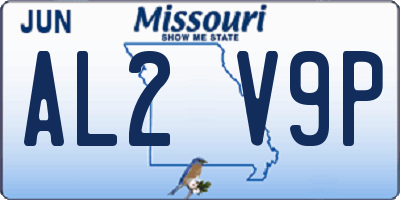 MO license plate AL2V9P