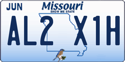 MO license plate AL2X1H