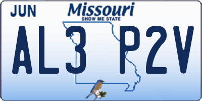 MO license plate AL3P2V