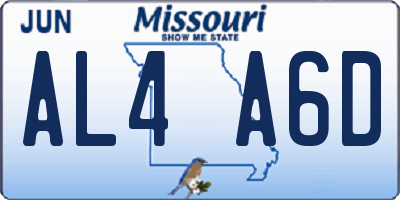 MO license plate AL4A6D