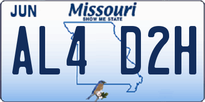 MO license plate AL4D2H