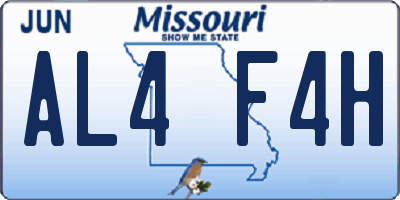 MO license plate AL4F4H