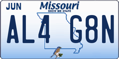 MO license plate AL4G8N
