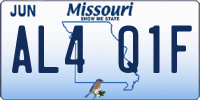 MO license plate AL4Q1F