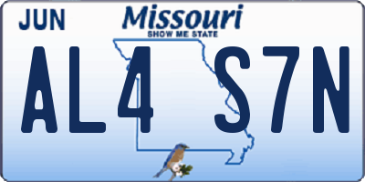 MO license plate AL4S7N