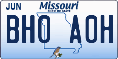 MO license plate BH0A0H