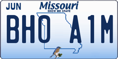 MO license plate BH0A1M