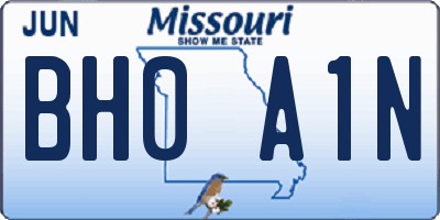 MO license plate BH0A1N