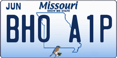 MO license plate BH0A1P