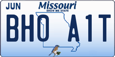 MO license plate BH0A1T