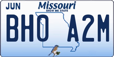 MO license plate BH0A2M