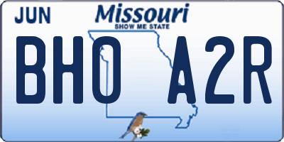 MO license plate BH0A2R