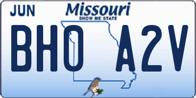 MO license plate BH0A2V