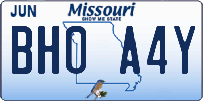 MO license plate BH0A4Y