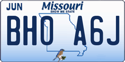 MO license plate BH0A6J