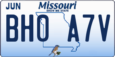 MO license plate BH0A7V