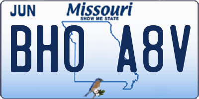 MO license plate BH0A8V