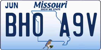 MO license plate BH0A9V