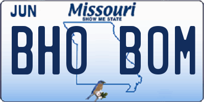MO license plate BH0B0M