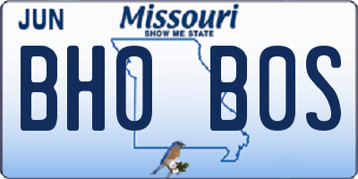 MO license plate BH0B0S