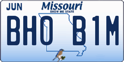 MO license plate BH0B1M