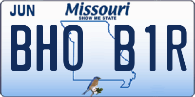 MO license plate BH0B1R