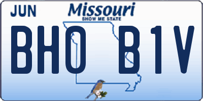 MO license plate BH0B1V