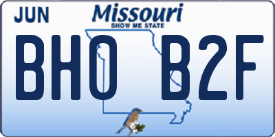 MO license plate BH0B2F