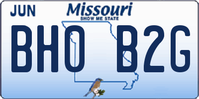 MO license plate BH0B2G