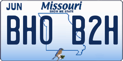 MO license plate BH0B2H