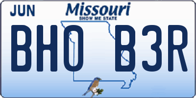 MO license plate BH0B3R