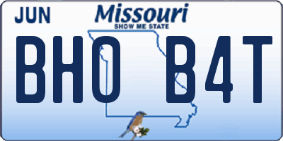 MO license plate BH0B4T