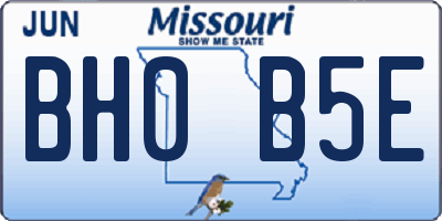 MO license plate BH0B5E