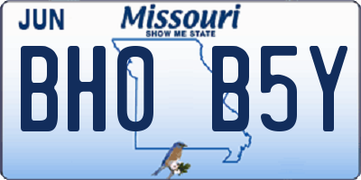 MO license plate BH0B5Y