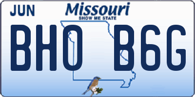 MO license plate BH0B6G
