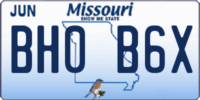 MO license plate BH0B6X