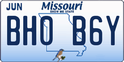 MO license plate BH0B6Y
