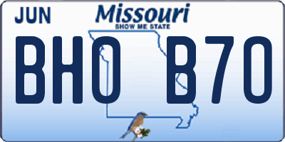 MO license plate BH0B7O