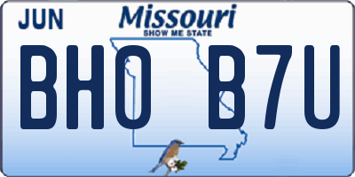 MO license plate BH0B7U