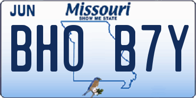 MO license plate BH0B7Y