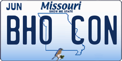 MO license plate BH0C0N