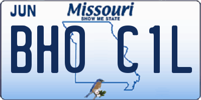 MO license plate BH0C1L