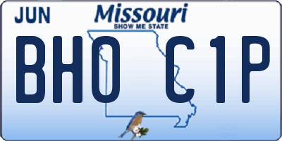 MO license plate BH0C1P