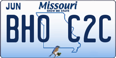 MO license plate BH0C2C