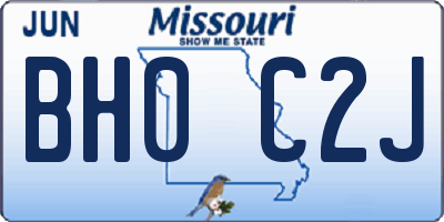 MO license plate BH0C2J