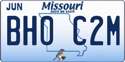 MO license plate BH0C2M