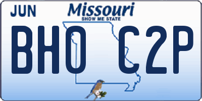 MO license plate BH0C2P