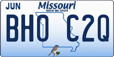 MO license plate BH0C2Q