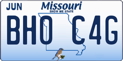 MO license plate BH0C4G